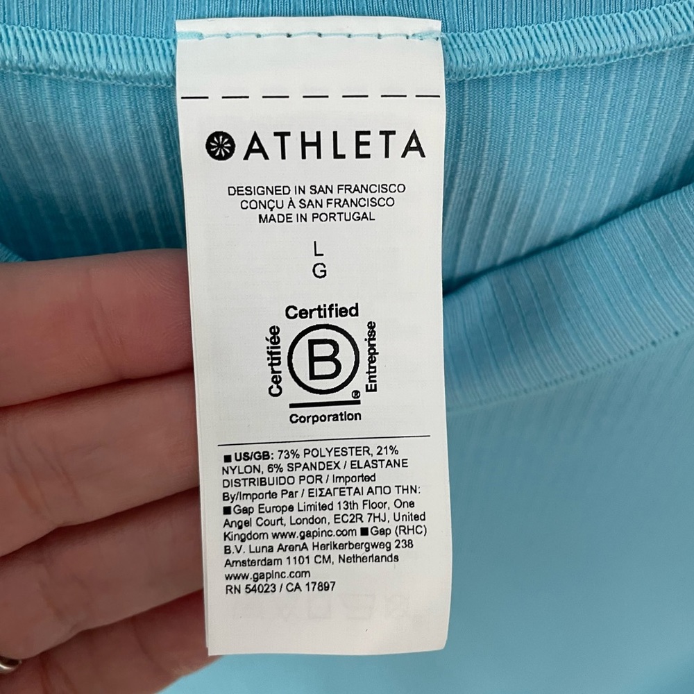 Athleta: Renew Seamless Muscle Tank, Large, Aqua - Picture 4 of 6